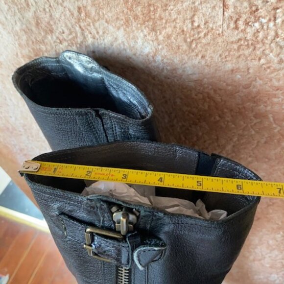 Anthropologie tall women's black leather riding style boots EUC, 9M - Picture 11 of 14